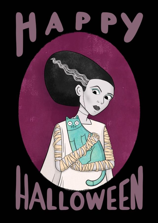 Happy Halloween From Frankenstein's Cat created by Drawn to Cats