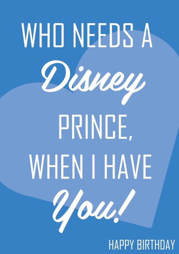 Disney Prince/Princess - Happy Birthday Card 1000 created by Vale Designs