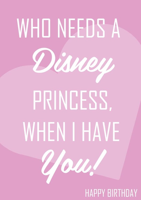 Disney Prince/Princess - Happy Birthday Card 1001 created by Vale Designs