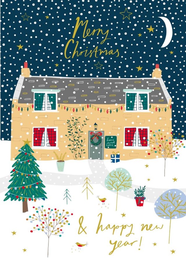 Traditional Christmas Card - Winter Cottage - Merry Christmas & A Happy New Year! created by Jessica Hogarth