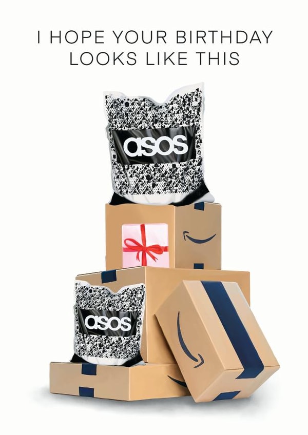 Parcels Birthday card created by Hot Dog greetings