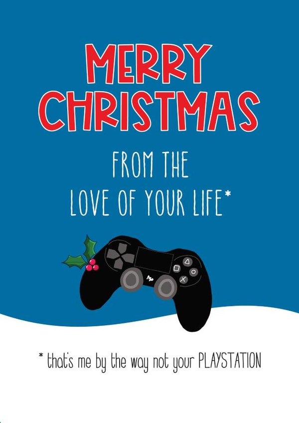 Funny Christmas Card for your spouse who likes gaming created by Silly Prints