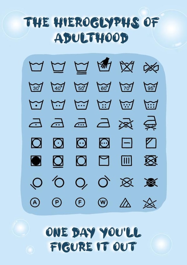 Washing Symbols Birthday Card created by Italiceize Designs