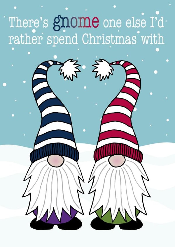 Gnome male couple Christmas card created by Gellie Design