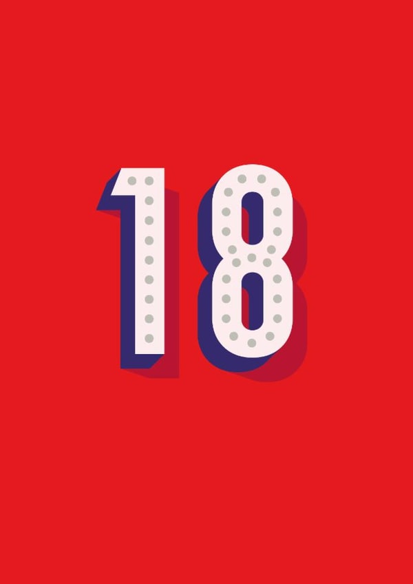 Minimal Retro 18th Birthday Card Age Milestone created by Betiobca