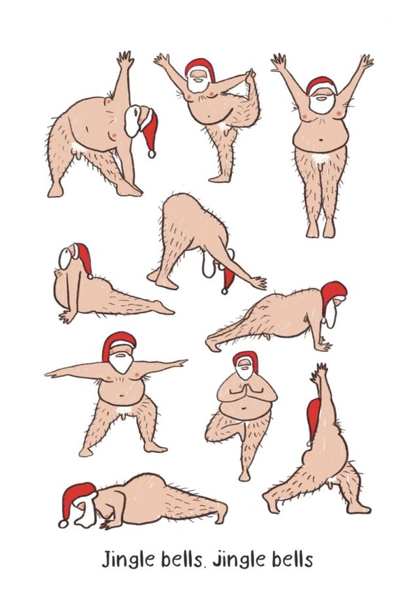 Jingle bells cheeky santa card created by Laura Sadler