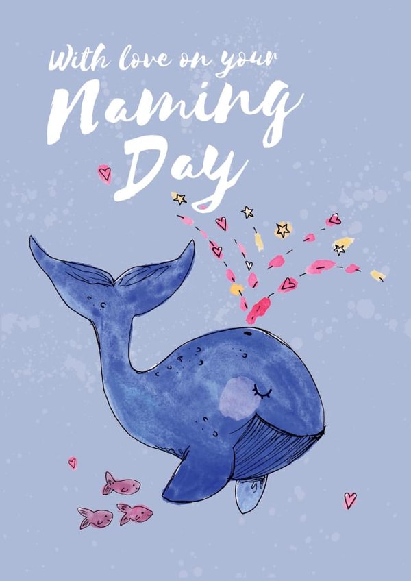 Blue Whale Naming Day Card created by Bow & Bell