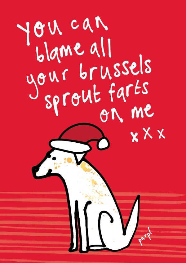 Brussels Sprout Farts From the Dog card created by Bow & Bell