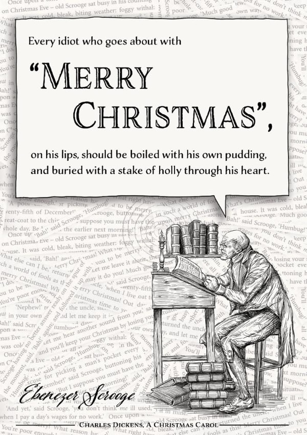 Scrooge Merry Christmas Quote Card created by Wit & Wisdom