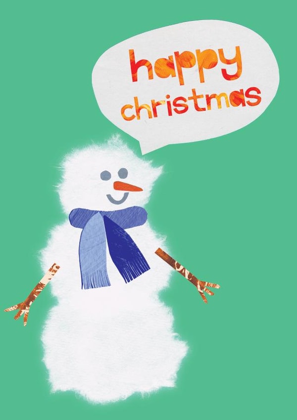 Happy Christmas smiley snowman card created by Eden Fay