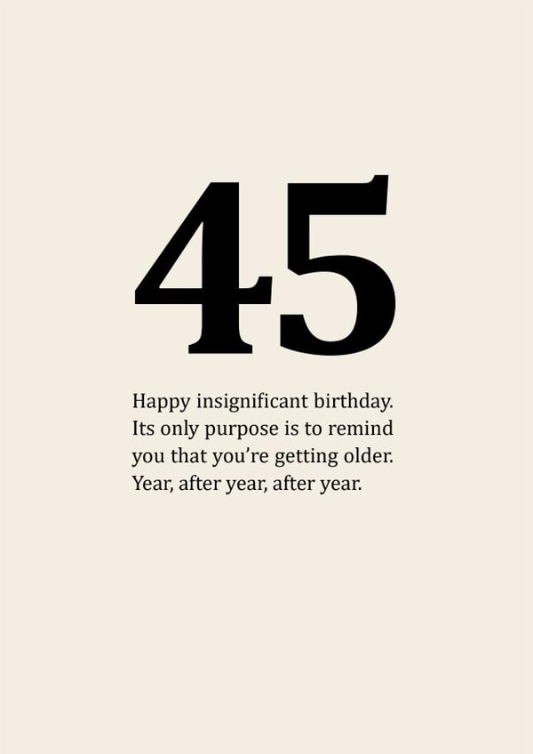 Insignificant 45th Birthday Card created by Sassy Sarah