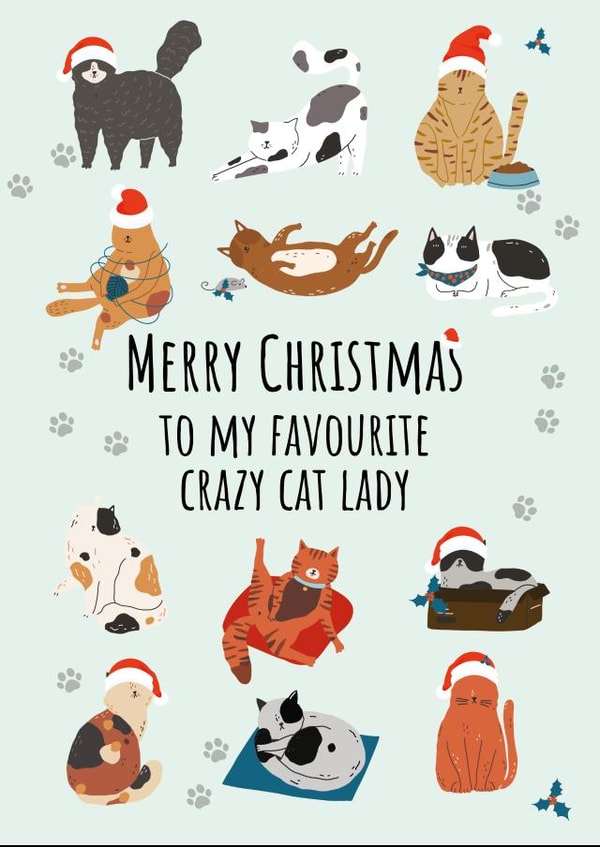 Perfect Christmas card for a cat lover  created by Pixie Paper Art