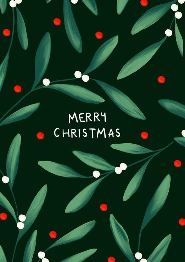 Mistletoe and Berries Merry Christmas Card created by Marie Wilkinson