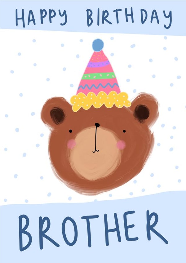 Party Bear Happy Birthday Brother Card created by Sarah Shields Studio