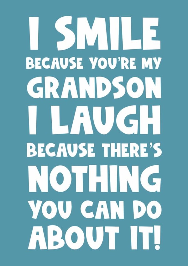 Happy birthday grandson greeting card smile laugh created by Naomi Park