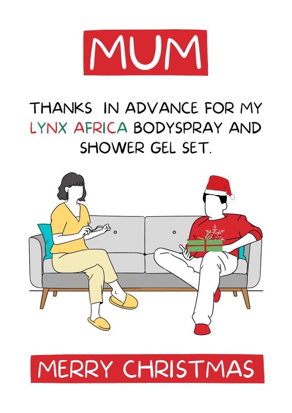 The Christmas gift set card created by I Made A Funny!