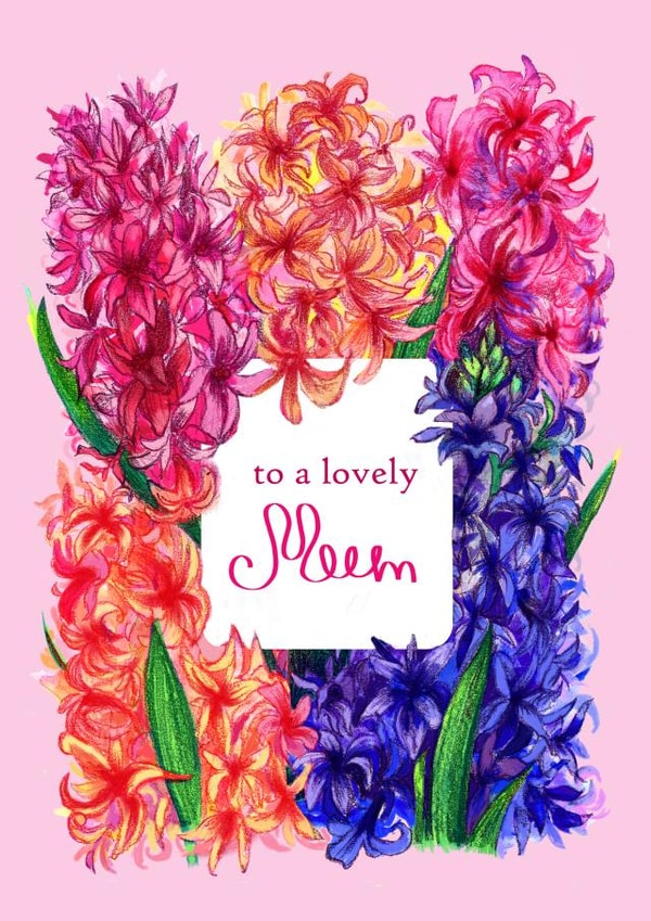 Happy mother's day card for mom with hyacinths created by Katycharm
