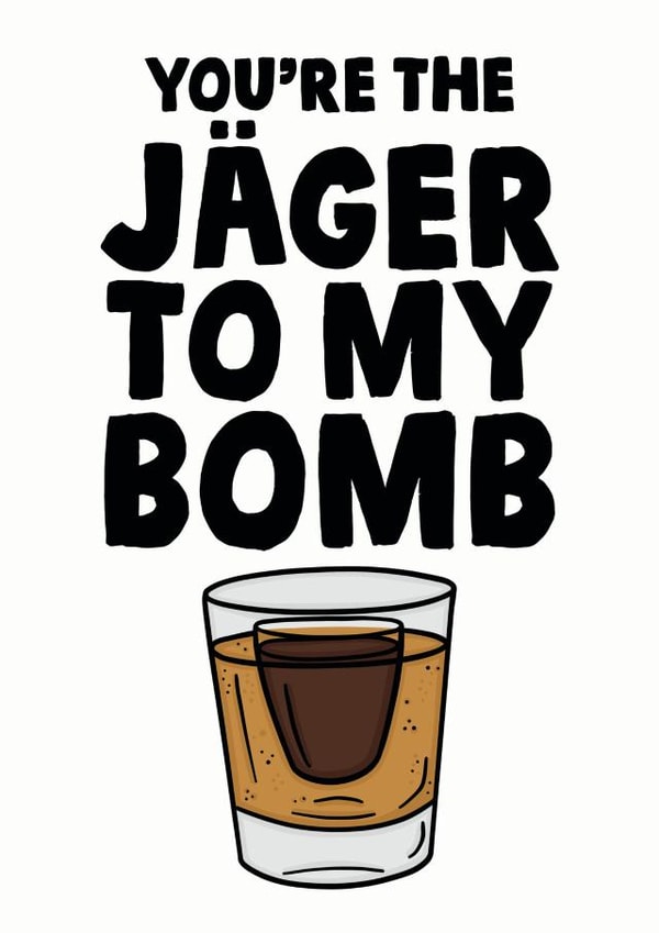 youre the jager to my bomb best friend card created by Studio Doodles