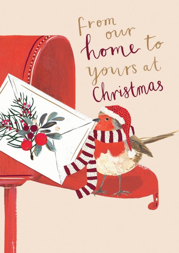 Cute Robin and Postbox Christmas card created by Louise Tiler