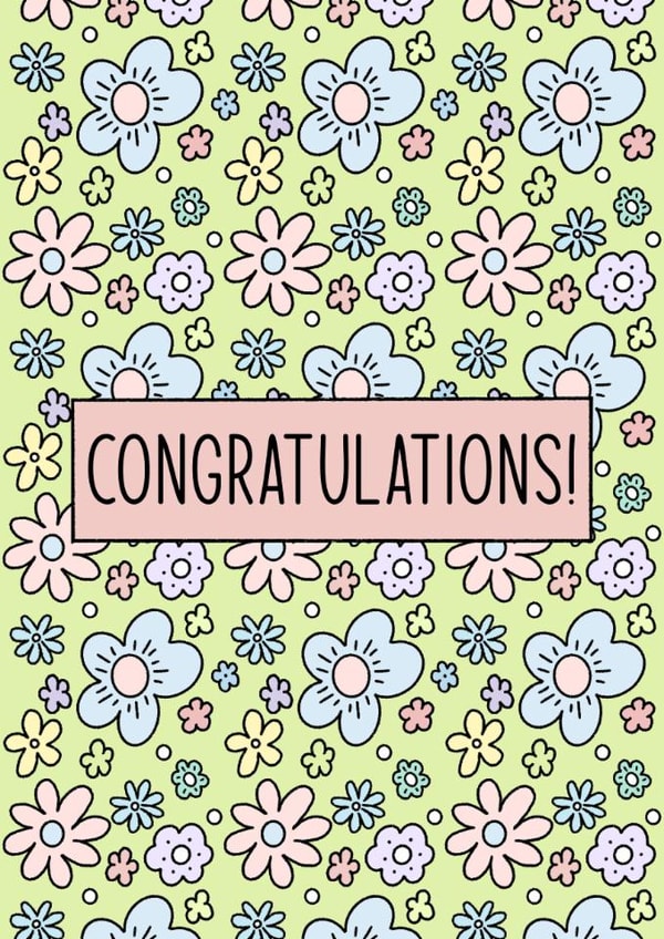 Floral congratulations, well done, new job, flowers, for her, graduate, good job created by By Emma Dearling