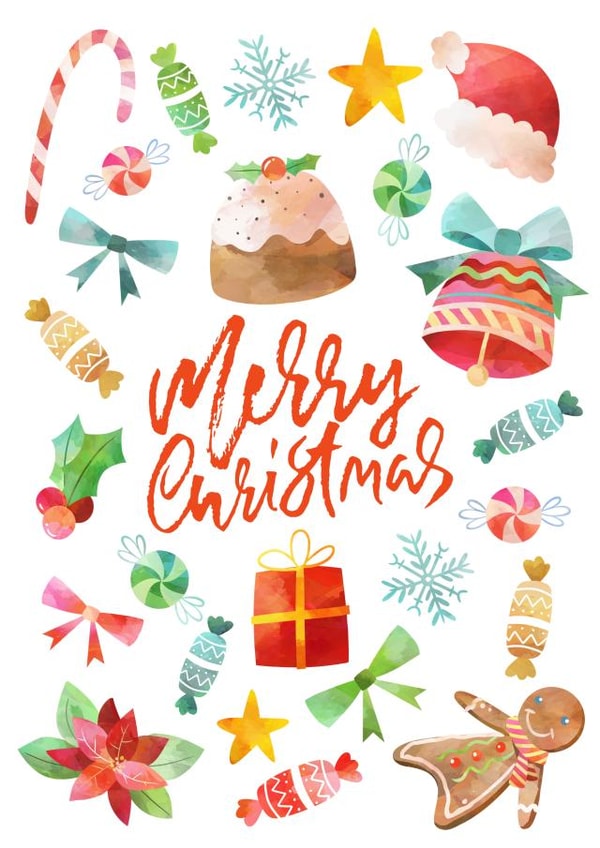 Watercolour Cutie Merry Christmas created by Littlest Comforts