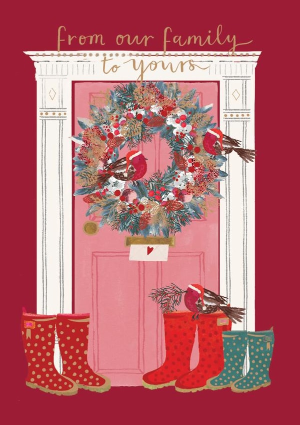 Christmas wreath card card