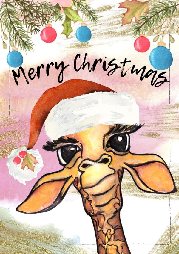 Funny Giraffe Christmas Card created by Shereen M Designs