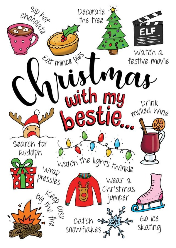 Best Friend Christmas Bucket List card created by Eskimo Kiss Designs