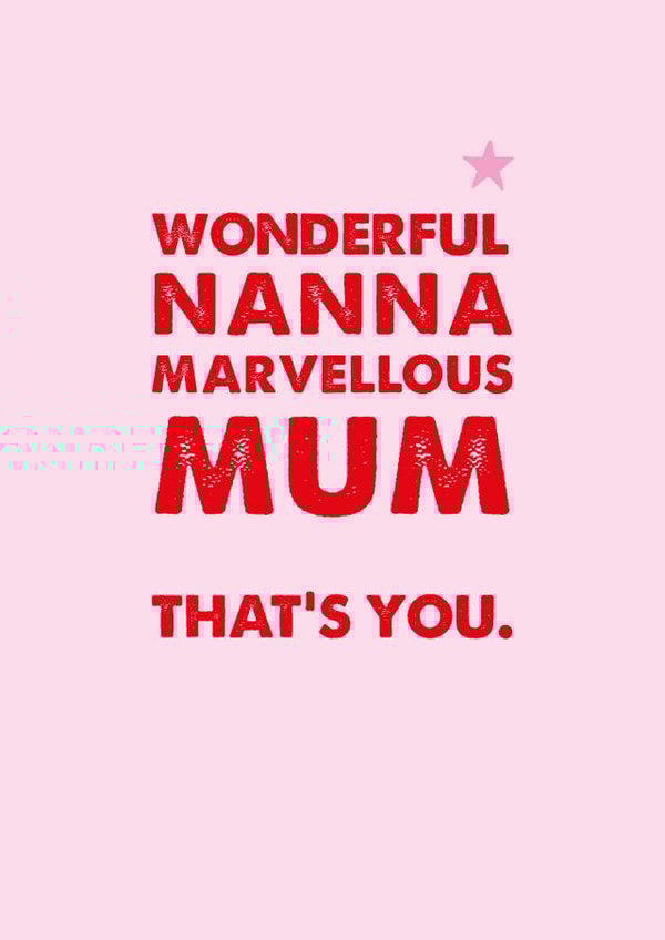 Wonderful Nanna Marvellous Mum Card created by Rulu