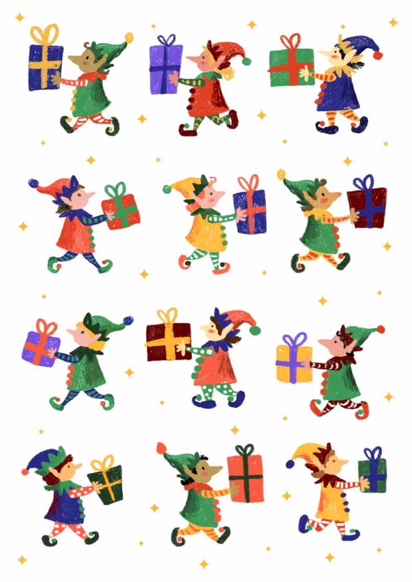 Busy Christmas Elves on Busy Christmas Eve created by Rebecca Bagley
