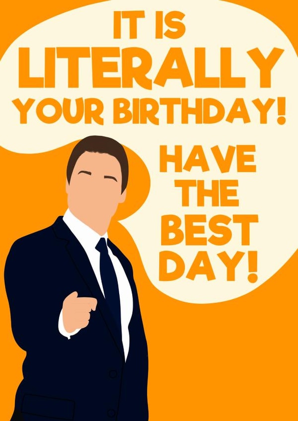 Chris Traeger It Is Literally Your Birthday Card created by TORIAillustration