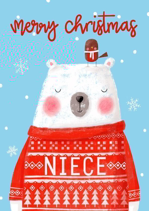 Christmas jumper niece card created by Nicola Watson