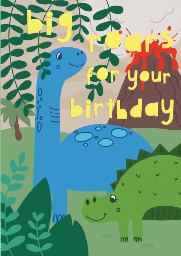 Dinosaur Kids Birthday Card created by Nelly's Treasures