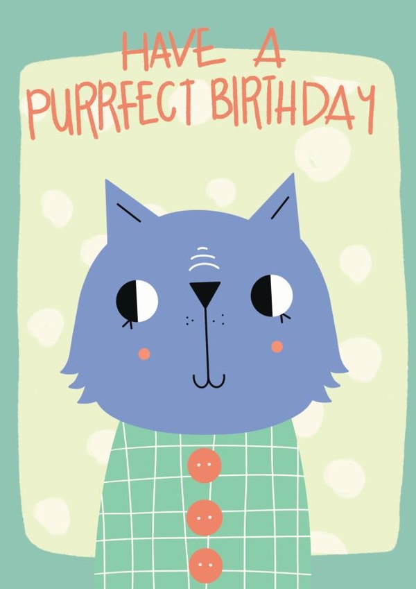 Purrfect Cat Birthday Card created by Nelly's Treasures