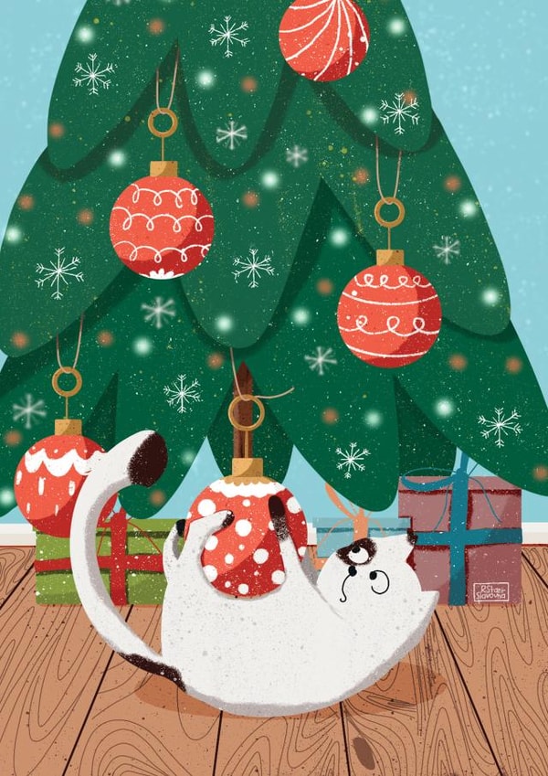 Cute cate Christmas card created by Ralitsa Hristova