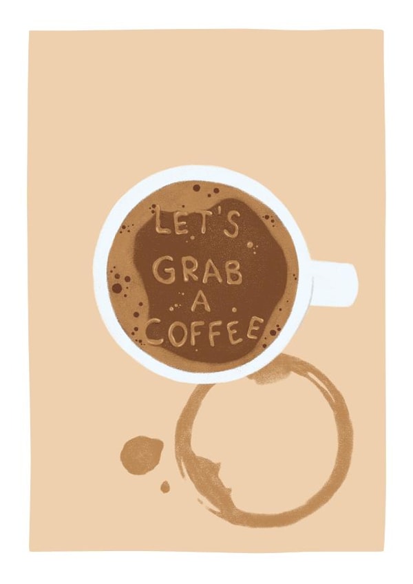 Lets Grab a Coffee Coffee Stain Card created by Rita Costa