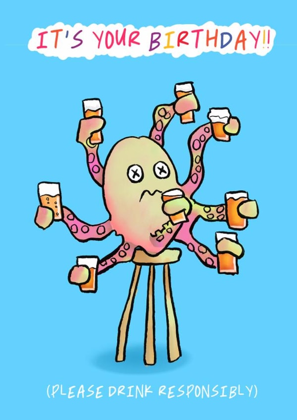 Octopus Birthday Card created by Bizzare Triangle Love