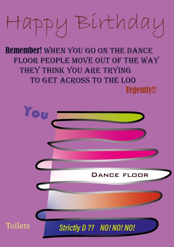 Worst Dancer Birthday Card created by ColourBlind Cards