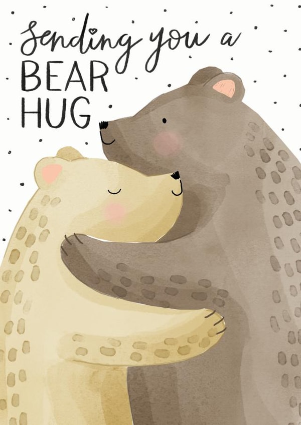 Cute sending you a bear hug card created by Making Meadows Ltd