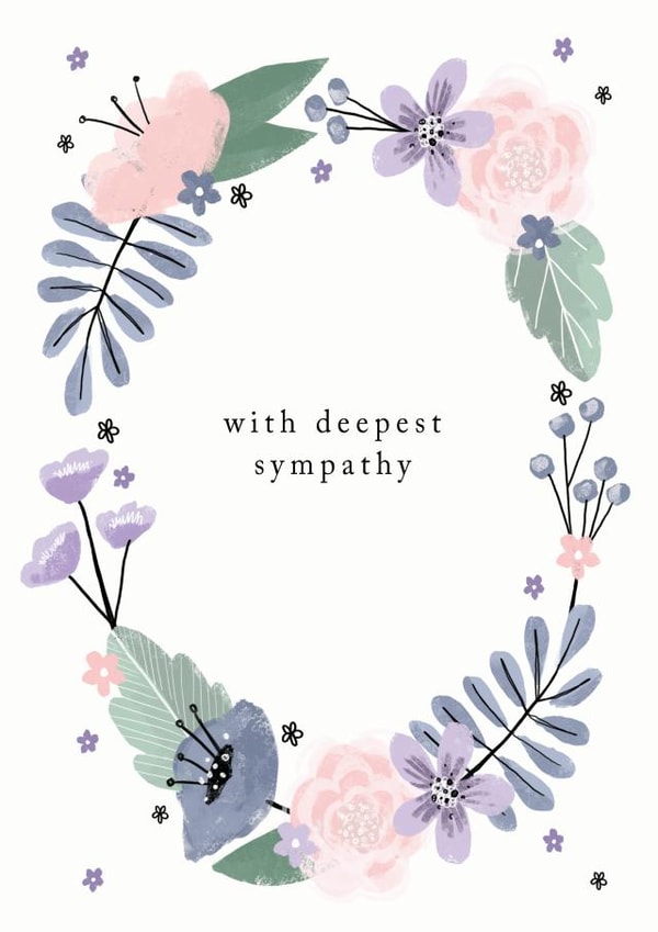 Floral with deepest sympathy card 1000 created by Making Meadows Ltd