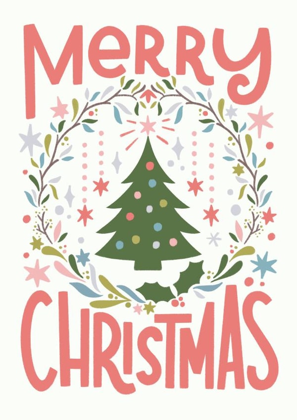 Merry Christmas tree card created by Natalia Gonzalez