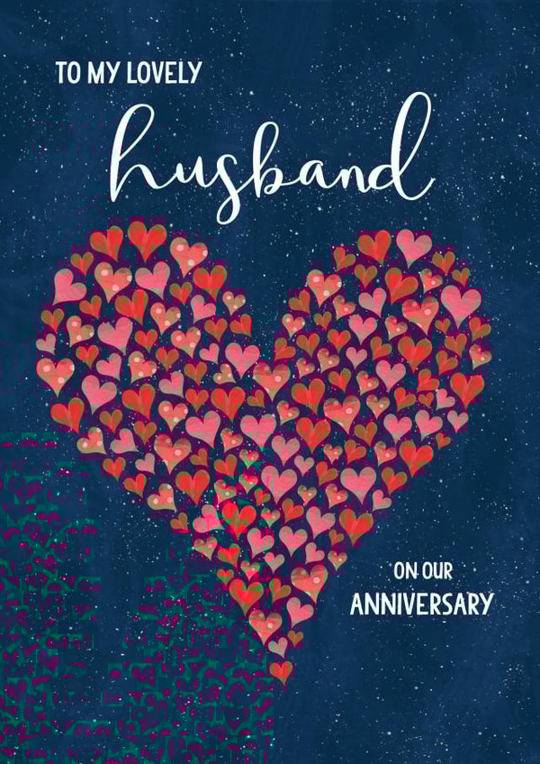 Cute Love Hearts Anniversary Card - For Husband - To My Lovely Husband On Our Anniversary created by The Boy and the Bear