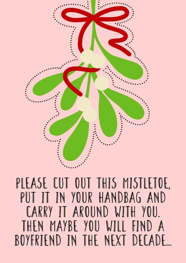 Single friend funny Christmas card created by The Girl Next Draw Cards