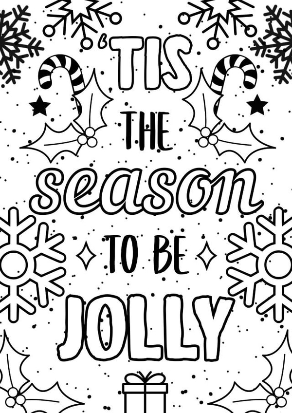 It’s the season colouring in Christmas card created by The Girl Next Draw Cards