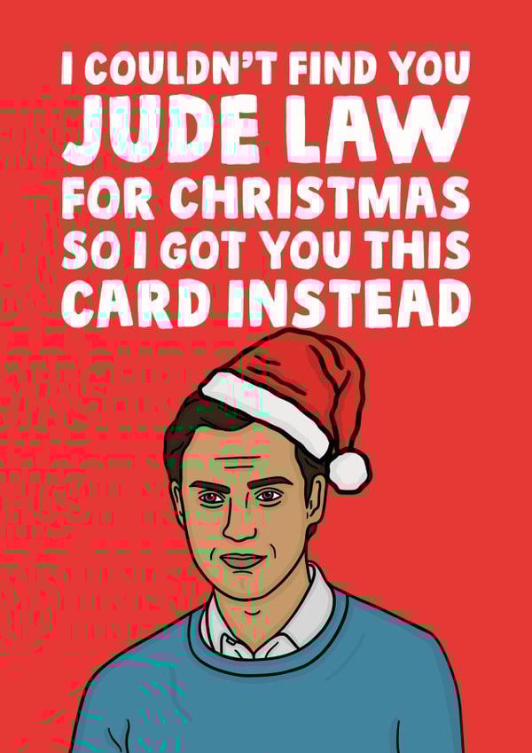 The holiday Jude Law Christmas card created by Studio Doodles