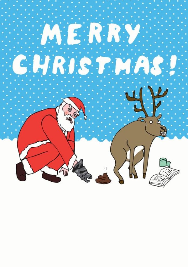Father Christmas Poo bags created by LIKKS Greeting Cards