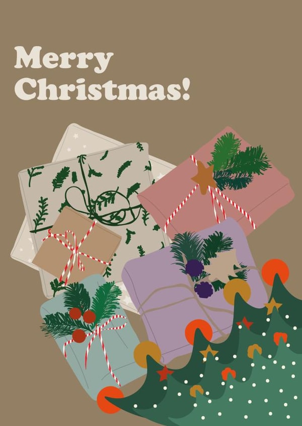 Presents Under The Tree Christmas Card created by alexaa.designss