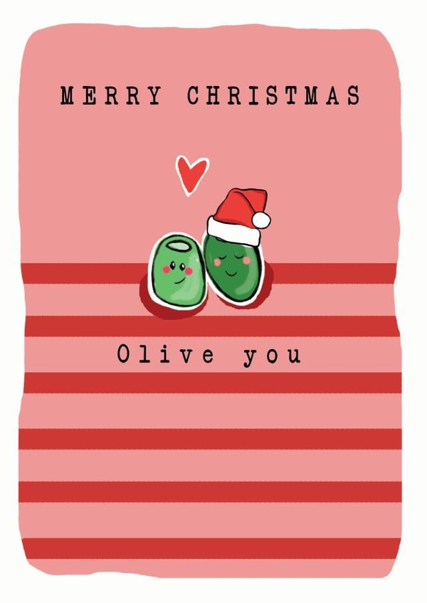 CUTE OLIVE CHRISTMAS CARD created by Leebee Designs