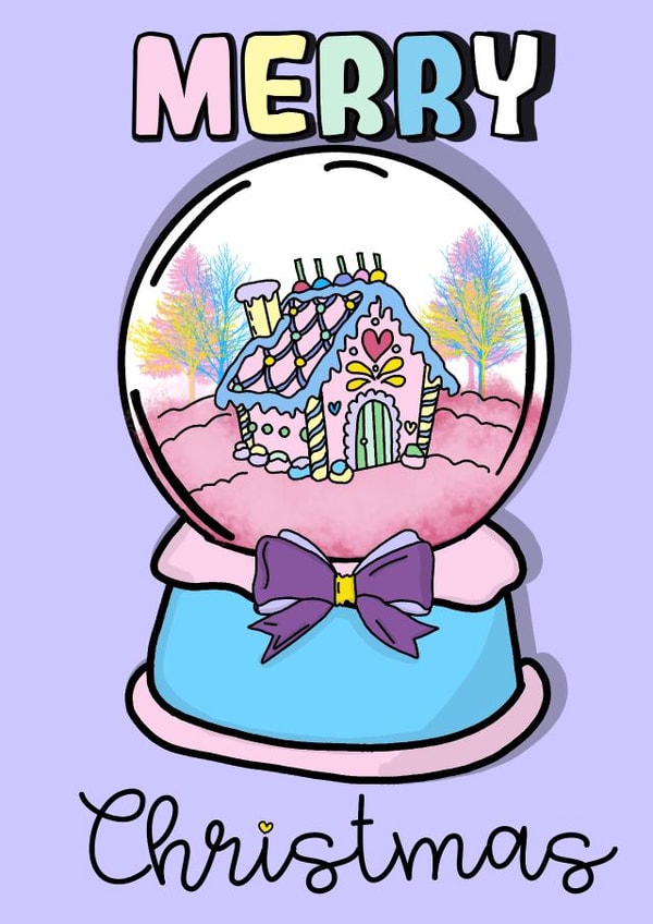 Snow globe christmas card created by @CraftyMiaa