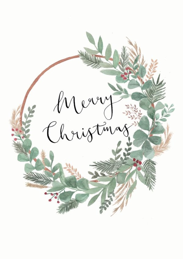 Merry Christmas Wreath Card created by Sage and Hart